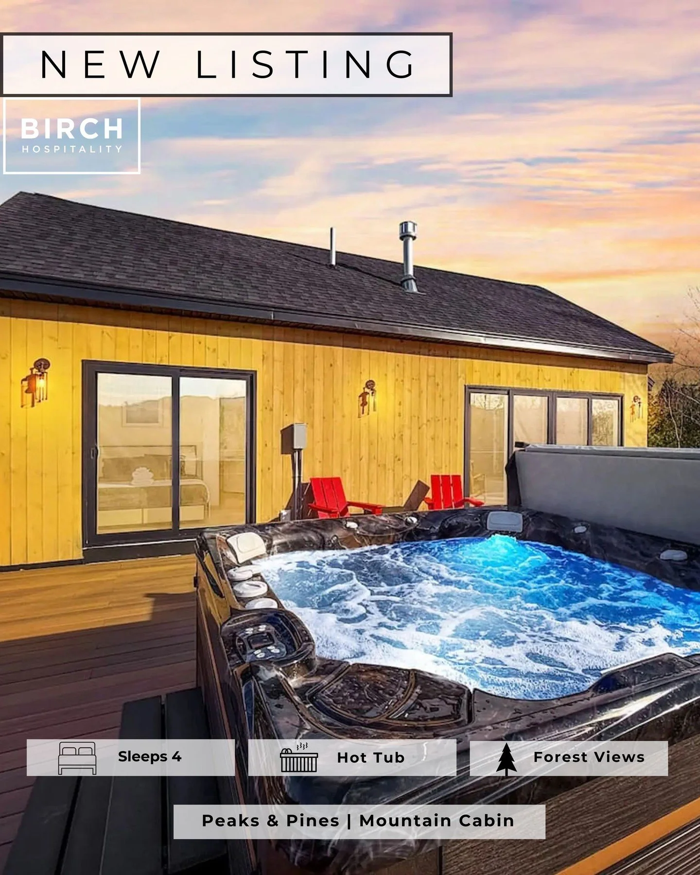 ✨ NEW LISTING! ✨

Welcome to Peaks &amp; Pines, a brand-new, fully secluded mountain cabin just 5 minutes from Pleasant Mountain &mdash; where modern design meets rustic tranquility in the heart of the Maine woods. 🏔️🌲

Key Features:
✨ 2 cozy bedro