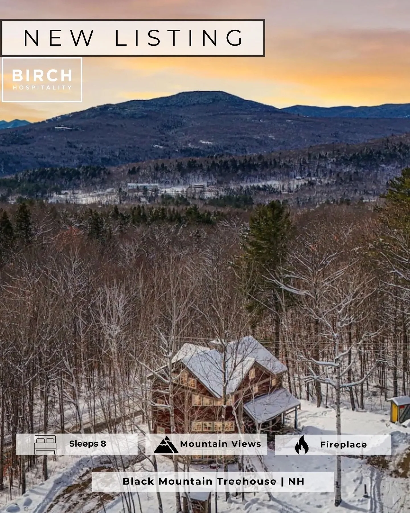 ✨ NEW LISTING &mdash; Now Managed by Birch Hospitality! ✨
⠀⠀⠀⠀⠀⠀⠀⠀⠀
Welcome to the Black Mountain Treehouse, now proudly hosted and managed by Birch Hospitality. This custom-built retreat is just steps from Black Mountain in the heart of Jackson, NH.
