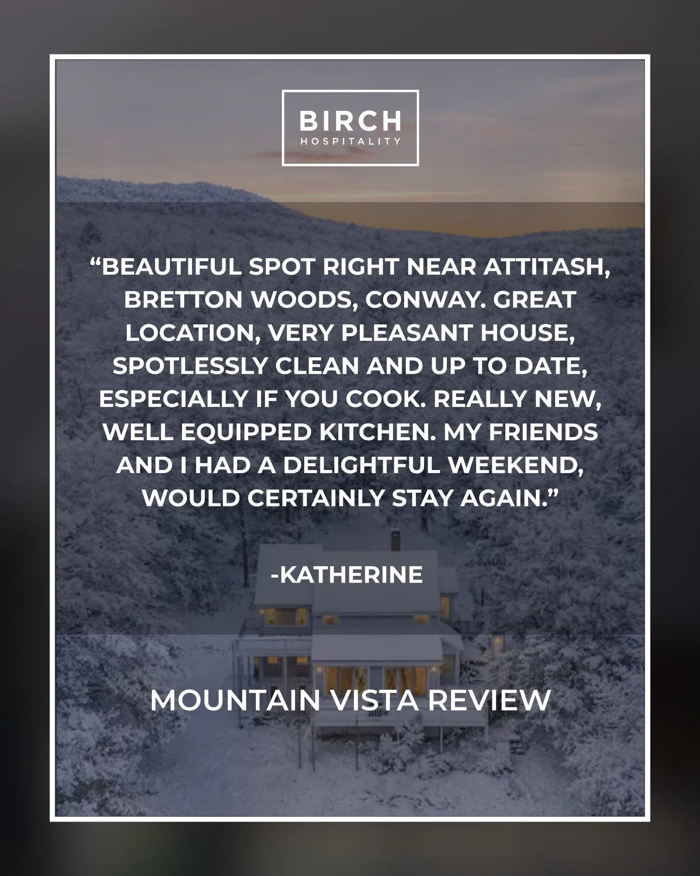 ✨ Mt Vista Guest Review ✨

This newly remodeled modern mountain retreat blends upscale comfort with breathtaking panoramic views. Designed as the perfect four-season basecamp, it&rsquo;s just minutes from skiing, Story Land, hiking, and the best of M