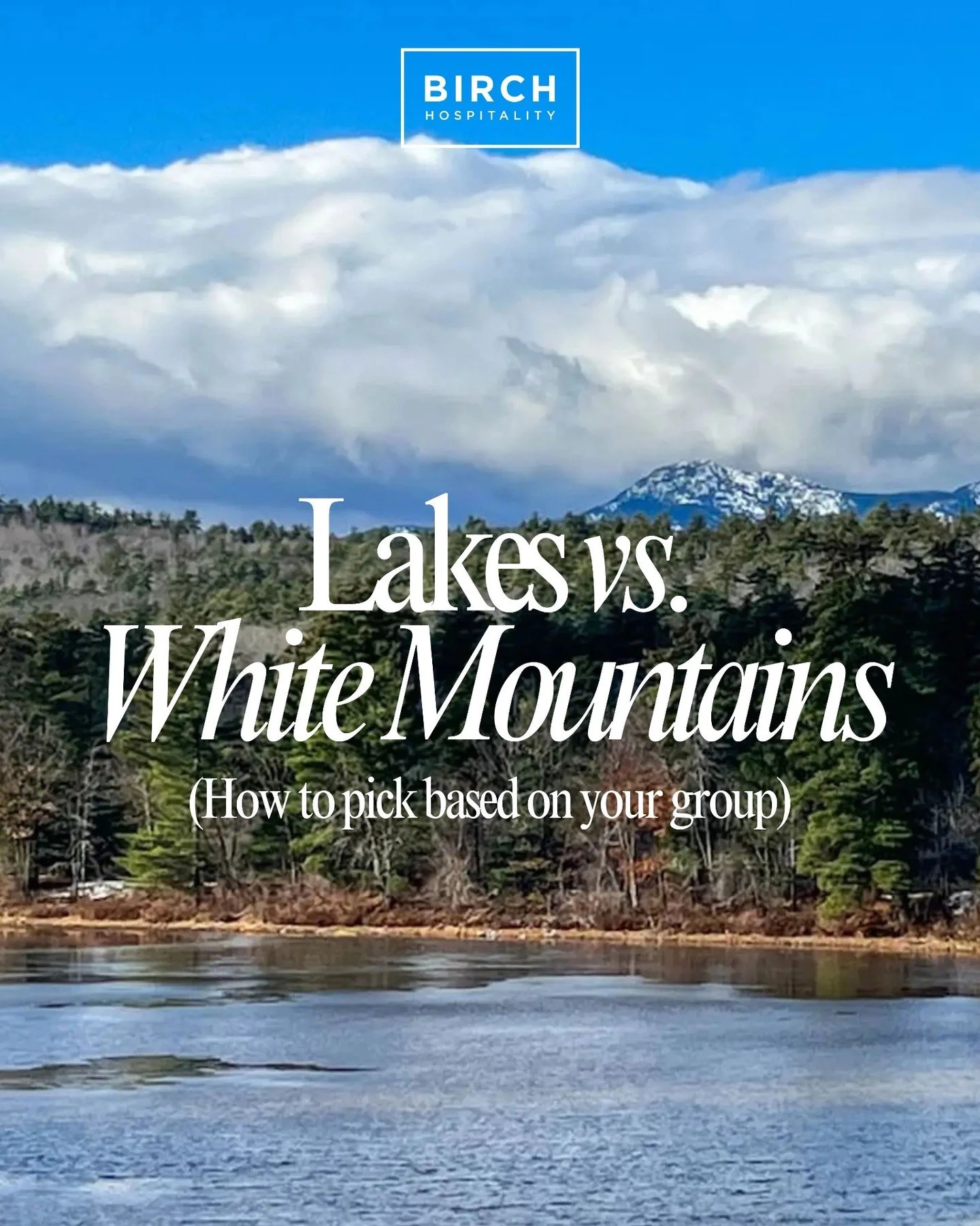 Maine Lakes or White Mountains &mdash; which one is your group? 🌊🏔️

Swipe to find out which region fits your crew, then book your stay at www.birchrentals.com

#mountwashingtonvalley #mwv #whitemountains #mainelakes #newenglandtravel