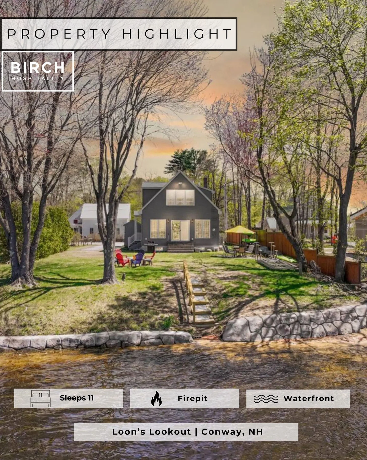 ✨ PROPERTY HIGHLIGHT ✨

Welcome to Loon Lookout &mdash; your peaceful waterfront escape on the shores of Pequawket Pond in Conway, NH. Designed for relaxation and connection, this spacious retreat offers stunning water views, direct pond access, and 