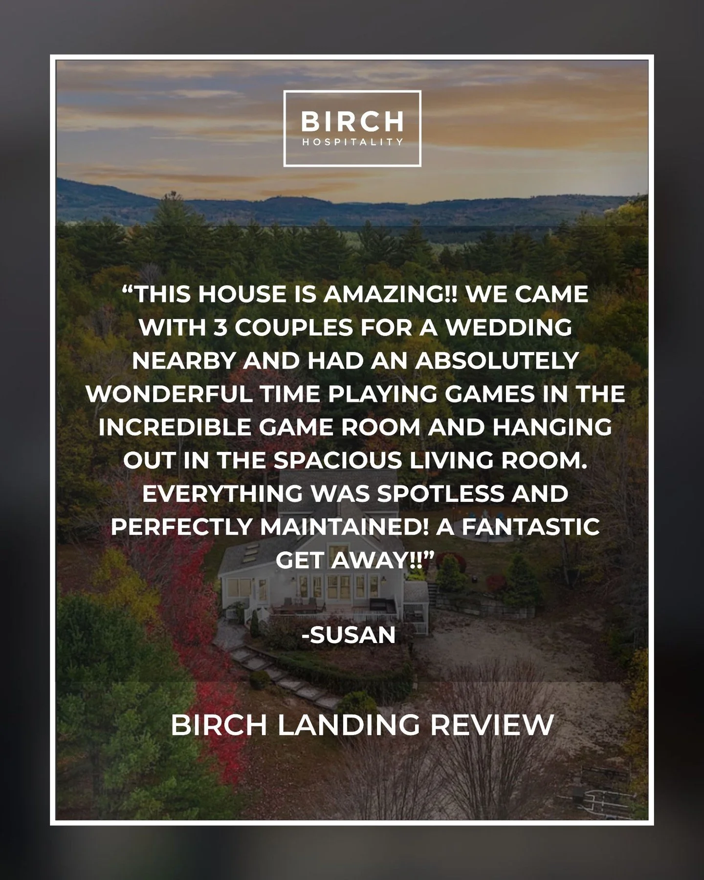 ✨ Birch Landing Guest Review ✨

Welcome to Birch Landing &mdash; a peaceful mountain retreat near Silver Lake in Madison, NH, designed for unforgettable year-round getaways. With cozy gathering spaces, a full game room, and beautiful wooded surroundi