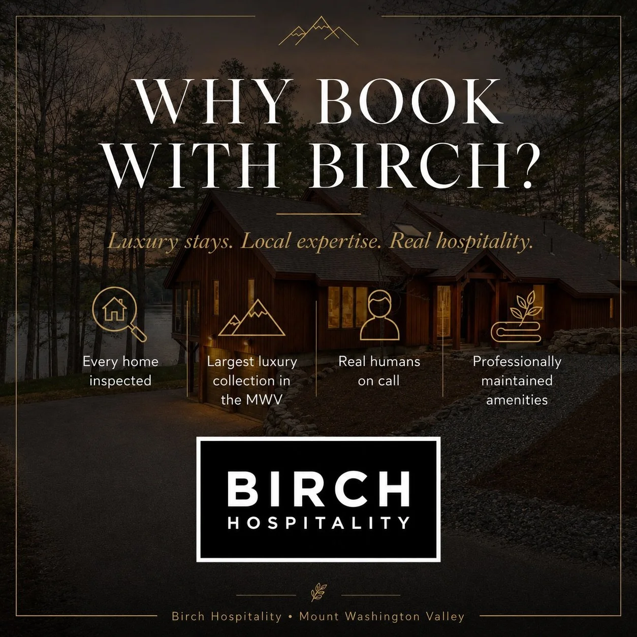 Why book with Birch?

Because every detail matters before you ever walk through the door.

Every Birch home is professionally inspected before check-in, so when you arrive, the space is clean, ready, and held to the high standard you expect.

With th