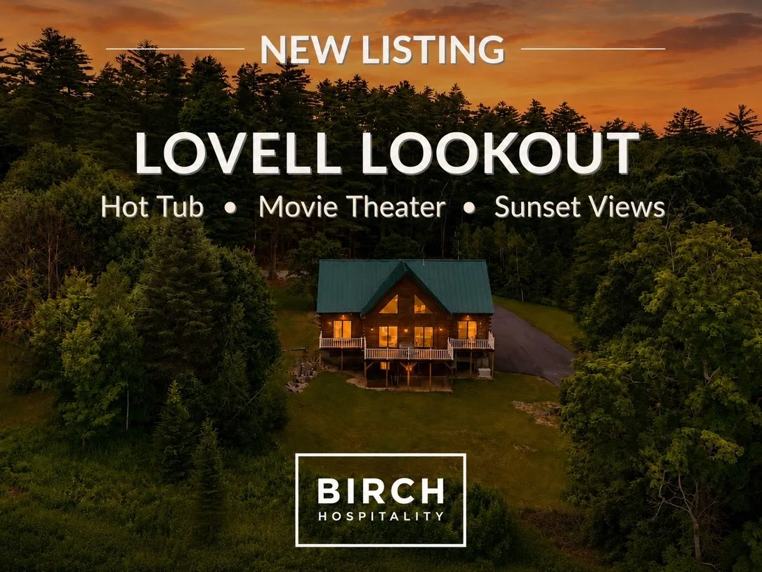 New Listing: Lovell Lookout 🌄

A custom log cabin with unforgettable mountain views, spacious gathering areas, and everything you need for the perfect Maine getaway.

✨ 5 bedrooms + 3.5 bathrooms
🏔️ Unbelievable mountain views
🛁 Private hot tub wi