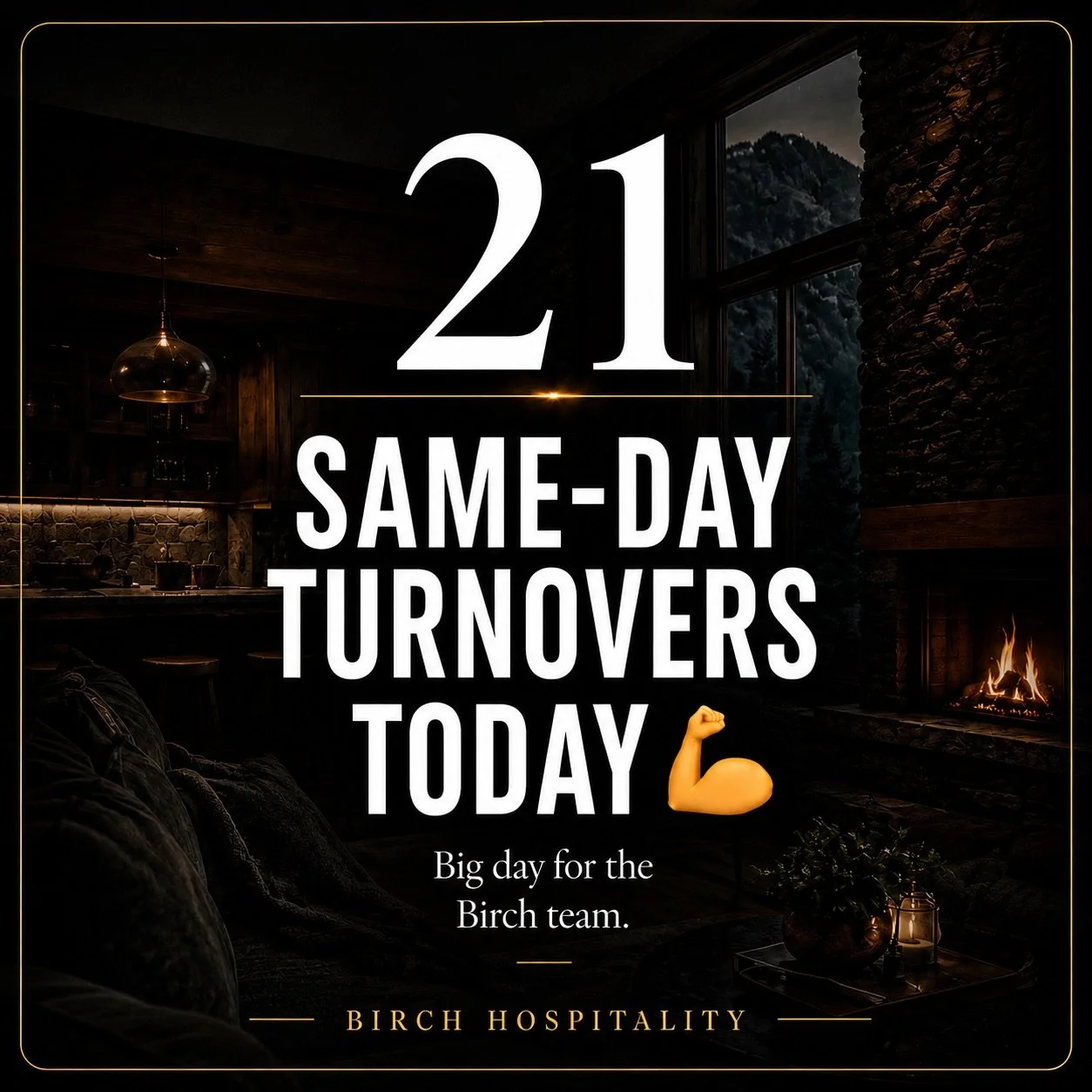21 same-day turnovers. One standard.

Another big day for the Birch team.

Across the Mt. Washington Valley, our team will be cleaning, inspecting, servicing hot tubs, removing trash after checkouts, communicating with guests, and handling any urgent