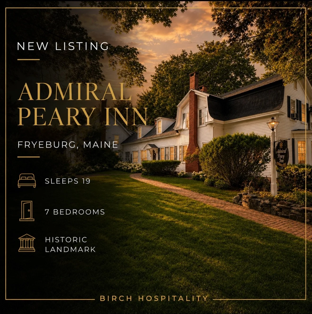 ✨ NEW LISTING &mdash; ADMIRAL PEARY INN ✨

Stay in a true piece of Maine history at the Admiral Peary Inn in Fryeburg, Maine. Once the residence of famed Arctic explorer Robert E. Peary, this remarkable historic home offers nearly 5,000 sq. ft., 7 be