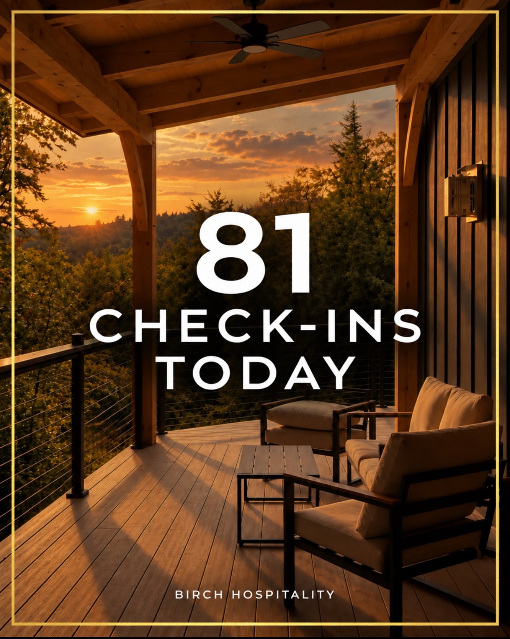 81 check-ins today!

A huge thank you to our incredible admin team for all the hard work that goes into making days like today run so smoothly.

A special shoutout to our cleaners, inspectors, and maintenance crew, who work tirelessly behind the scen