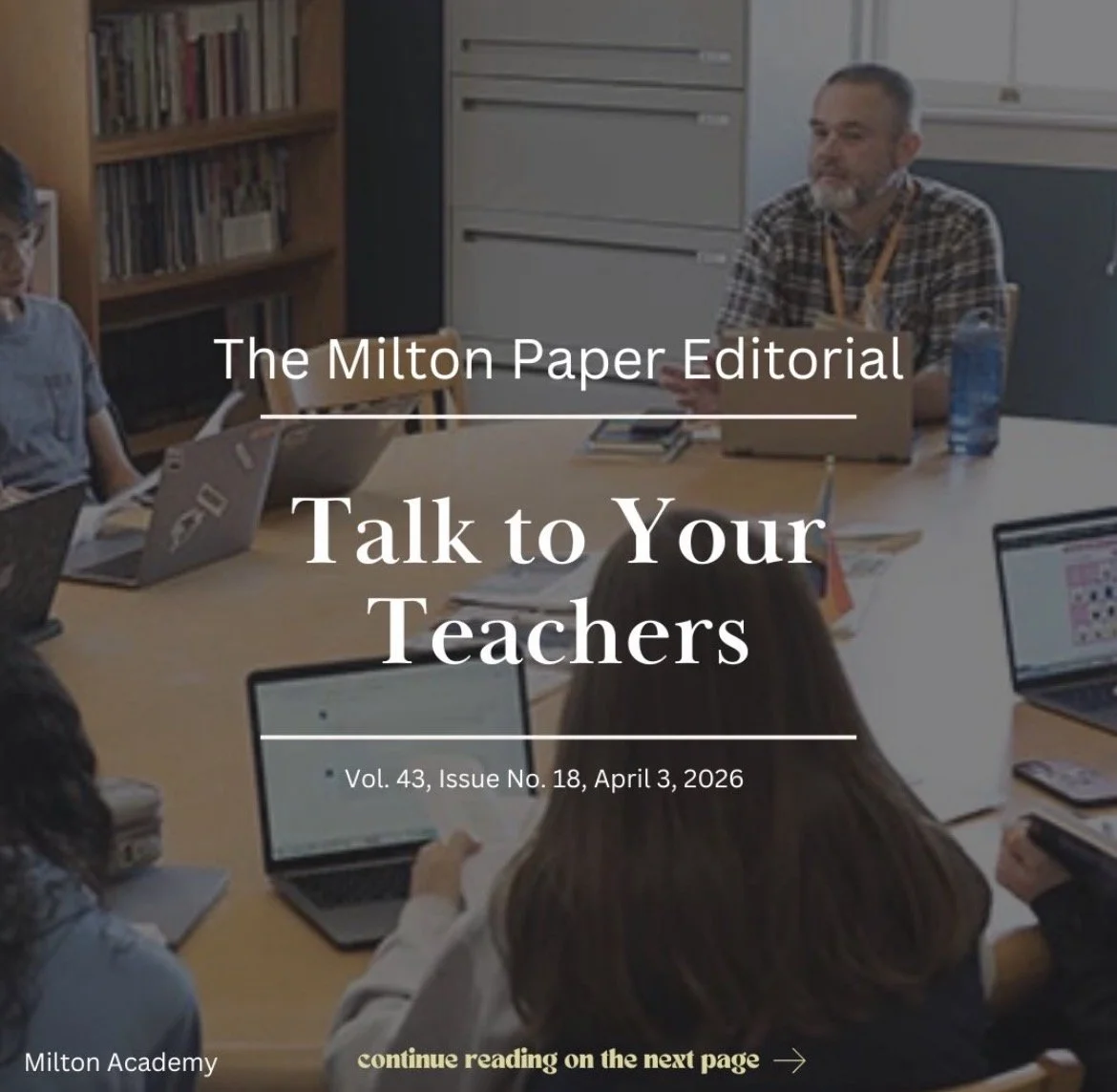 Talk to Your Teachers!