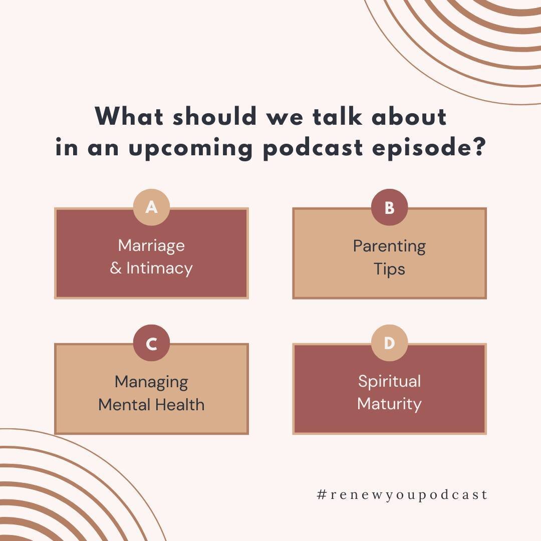 We are planning now for some upcoming Renew episodes. Tell us what topics you would most benefit from. Comment below! 💬 

#JesusandTherapy #renewyourmind #Christianpodcast #renewyoupodcast