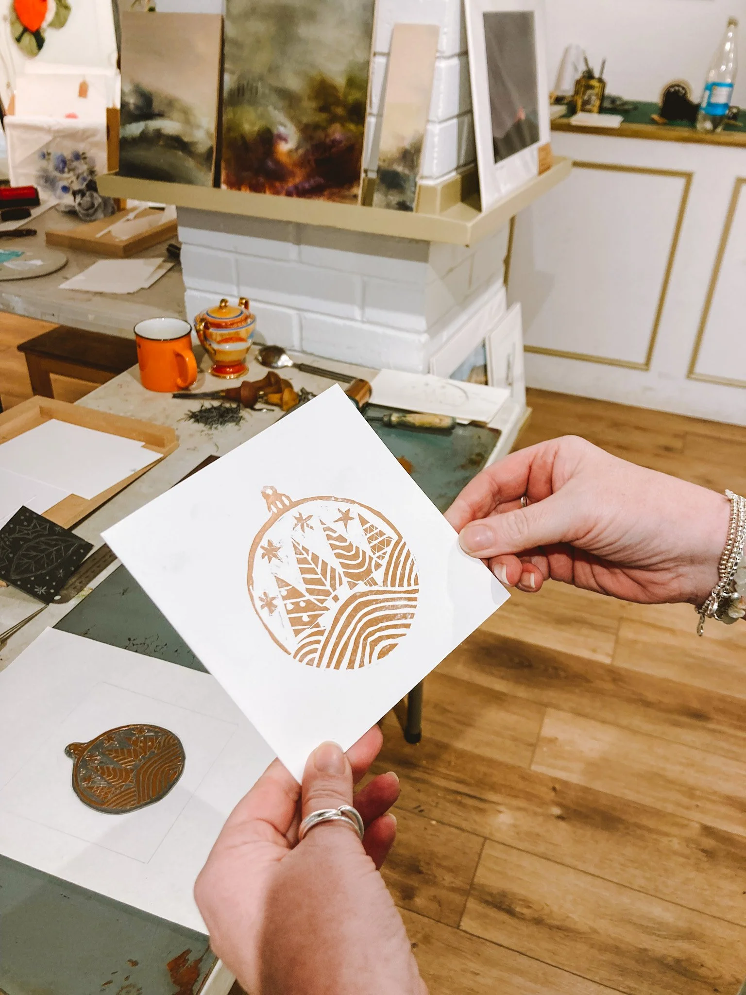 christmas card lino print hands.jpg