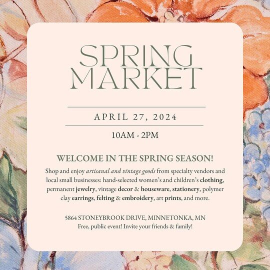 Can&rsquo;t wait to be a part of this market! Local Minnesota peeps - I hope to see you there! 

This market is just before Mother&rsquo;s Day and I&rsquo;ll have cards and Botanical Birth Flowers ready to go for sweet gifting! &hearts;️

Drop a flow