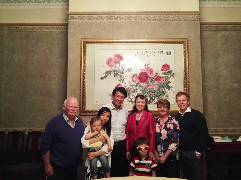 Whalley Family with Consul General Li Yongsheng and wife at Residence in Manchester