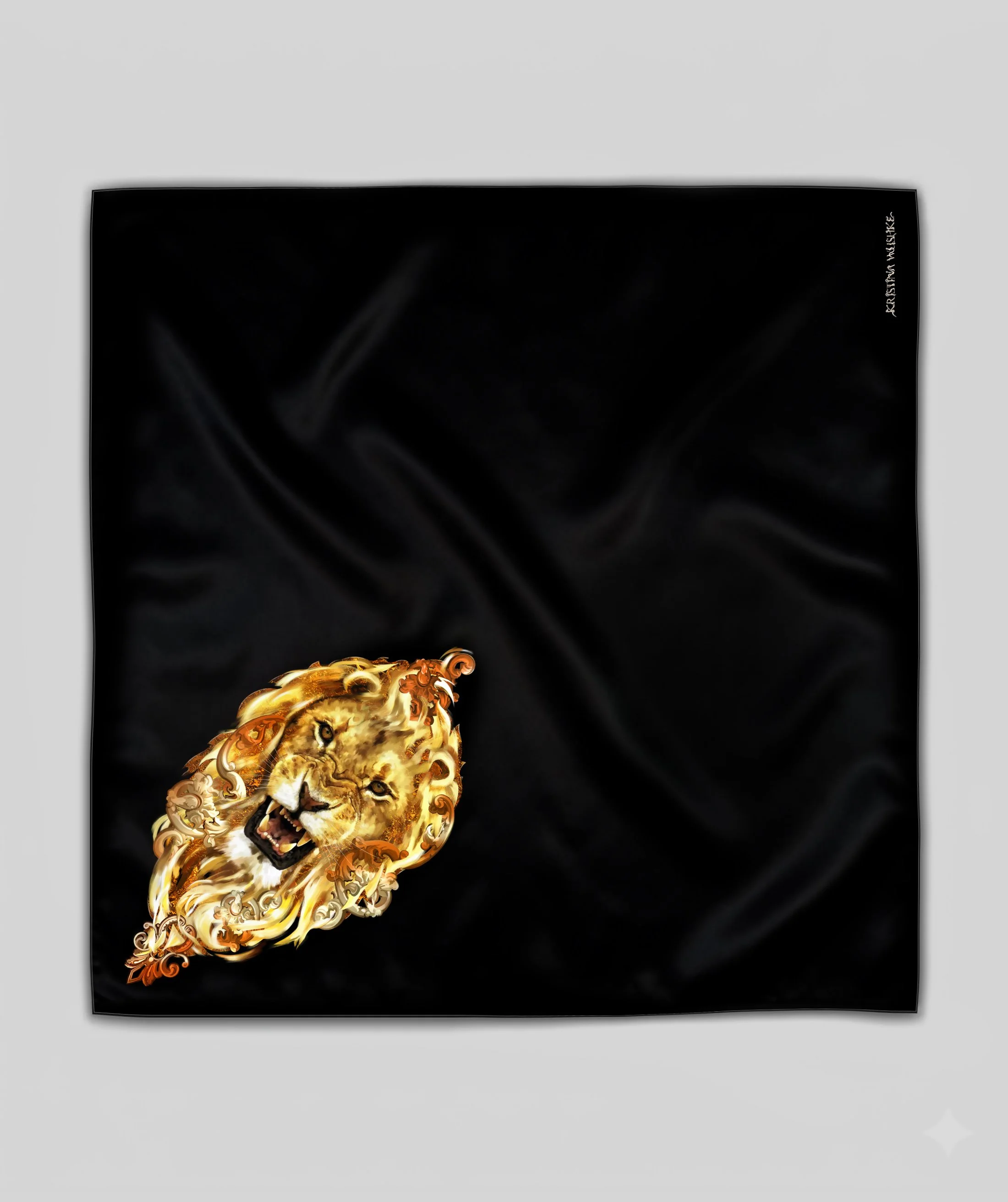 LION - silk scarf