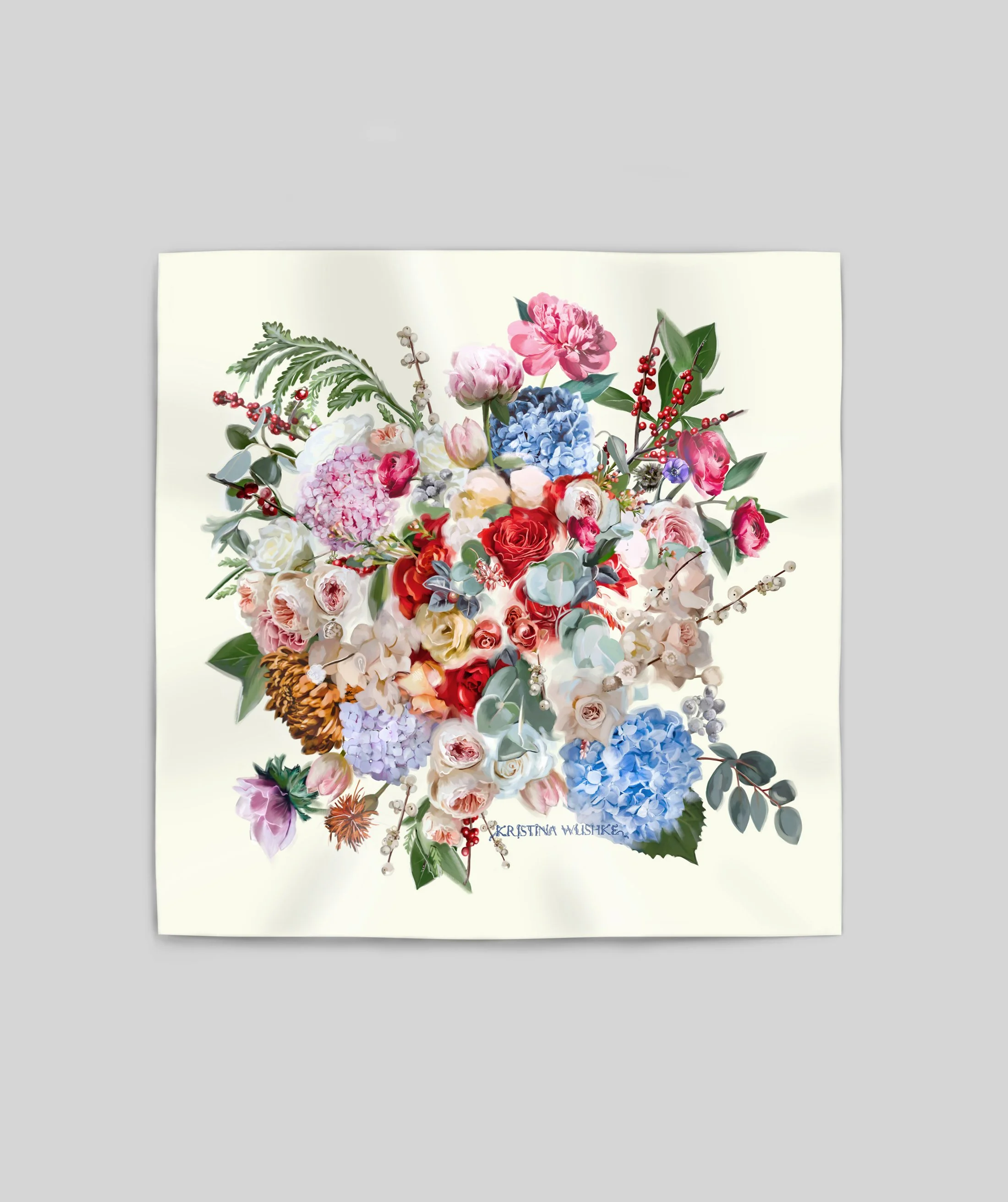 SOUL GARDEN in ivory silk bandana