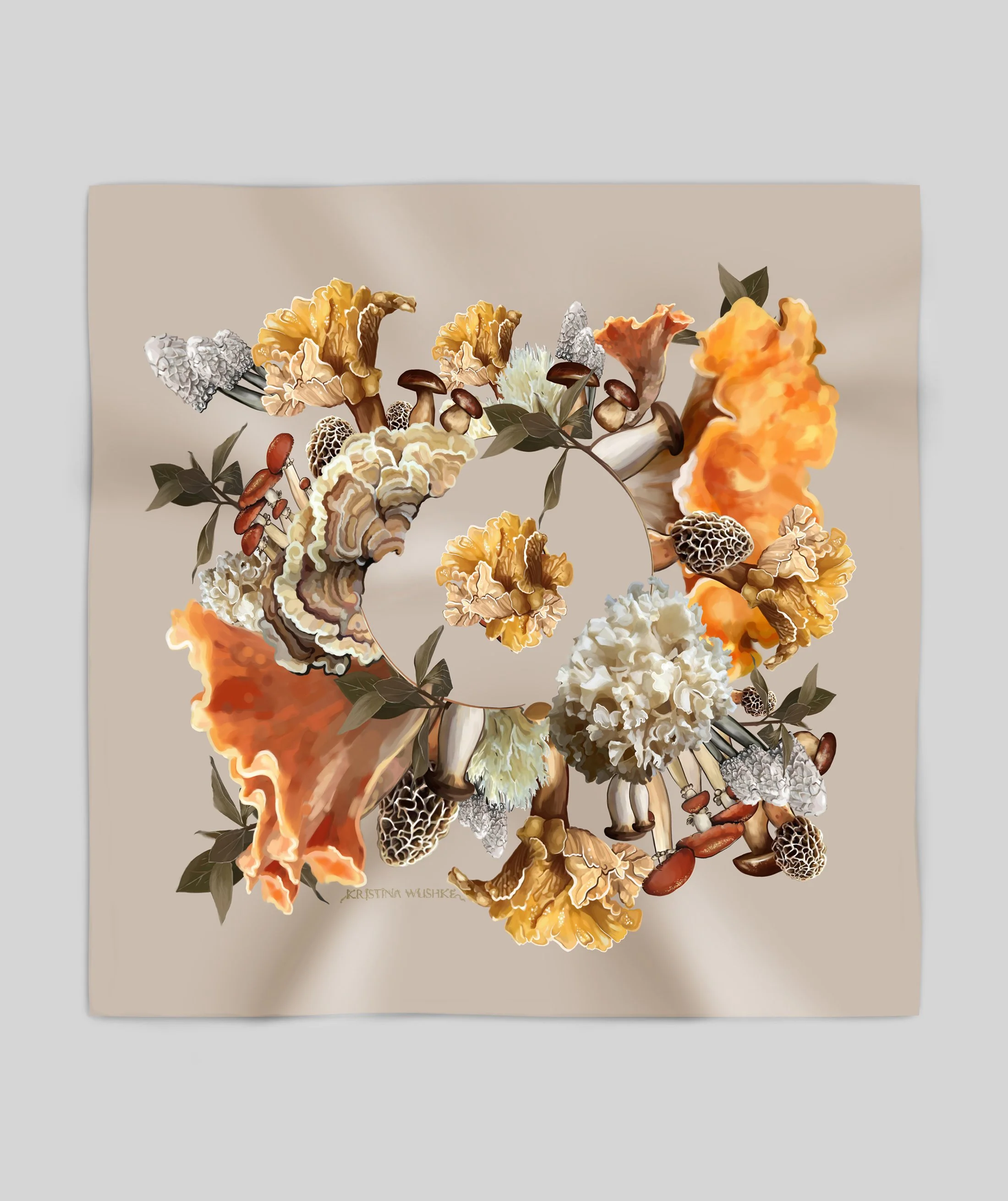 UNITY in beige silk scarf