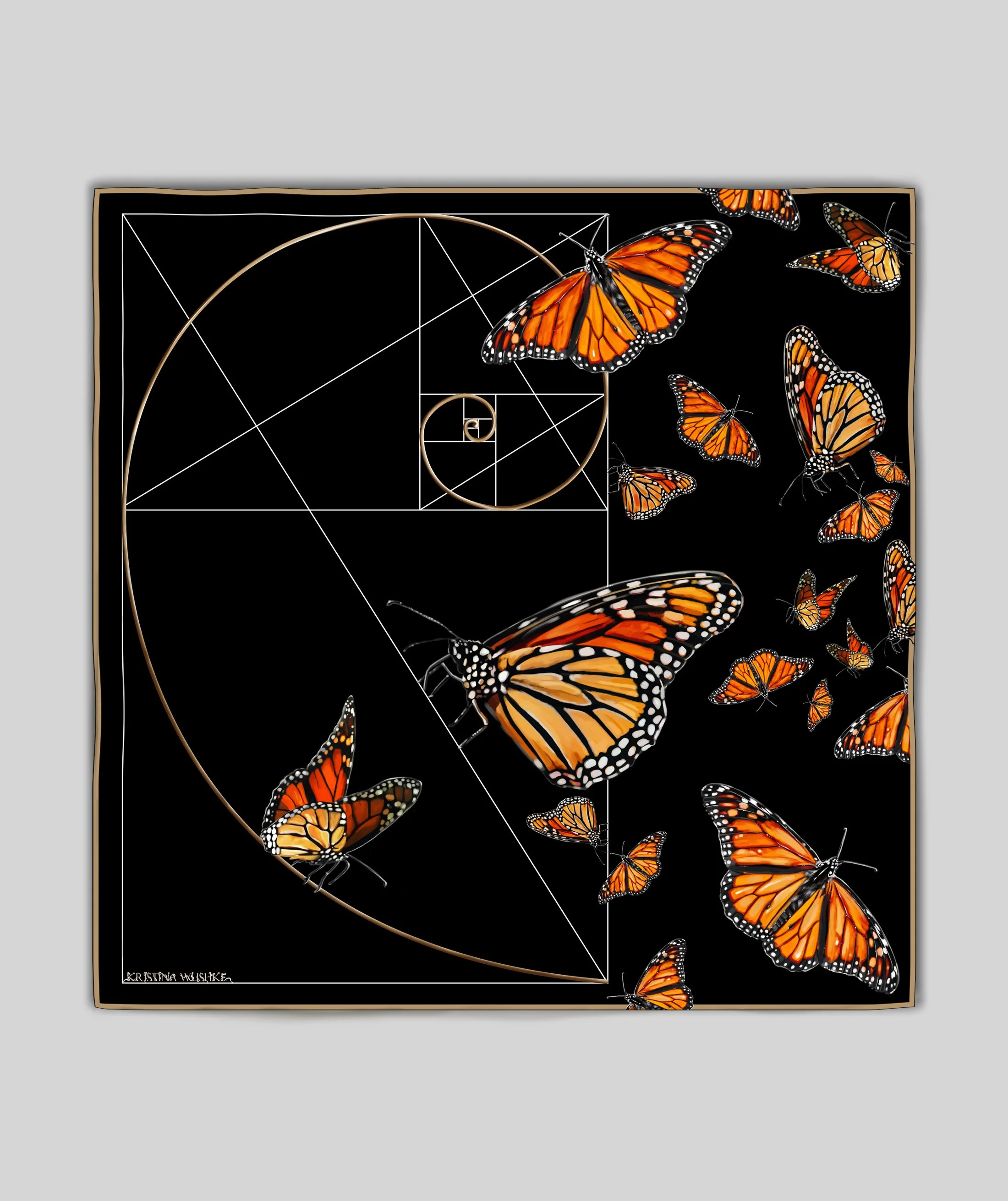 GOLDEN RATIO silk scarf