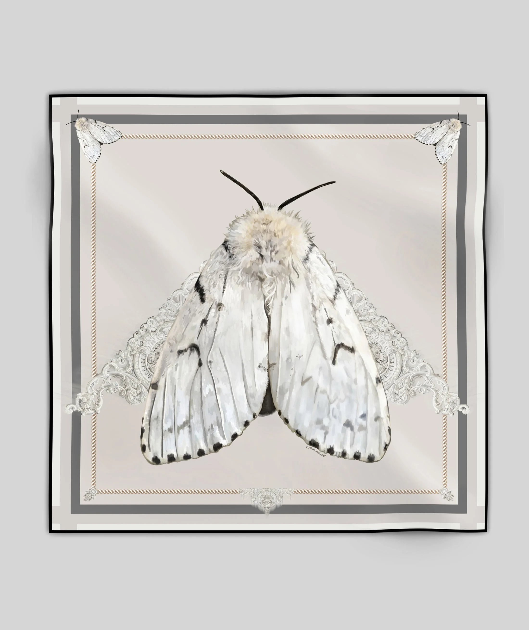 MOTH in beige oversized silk scarf