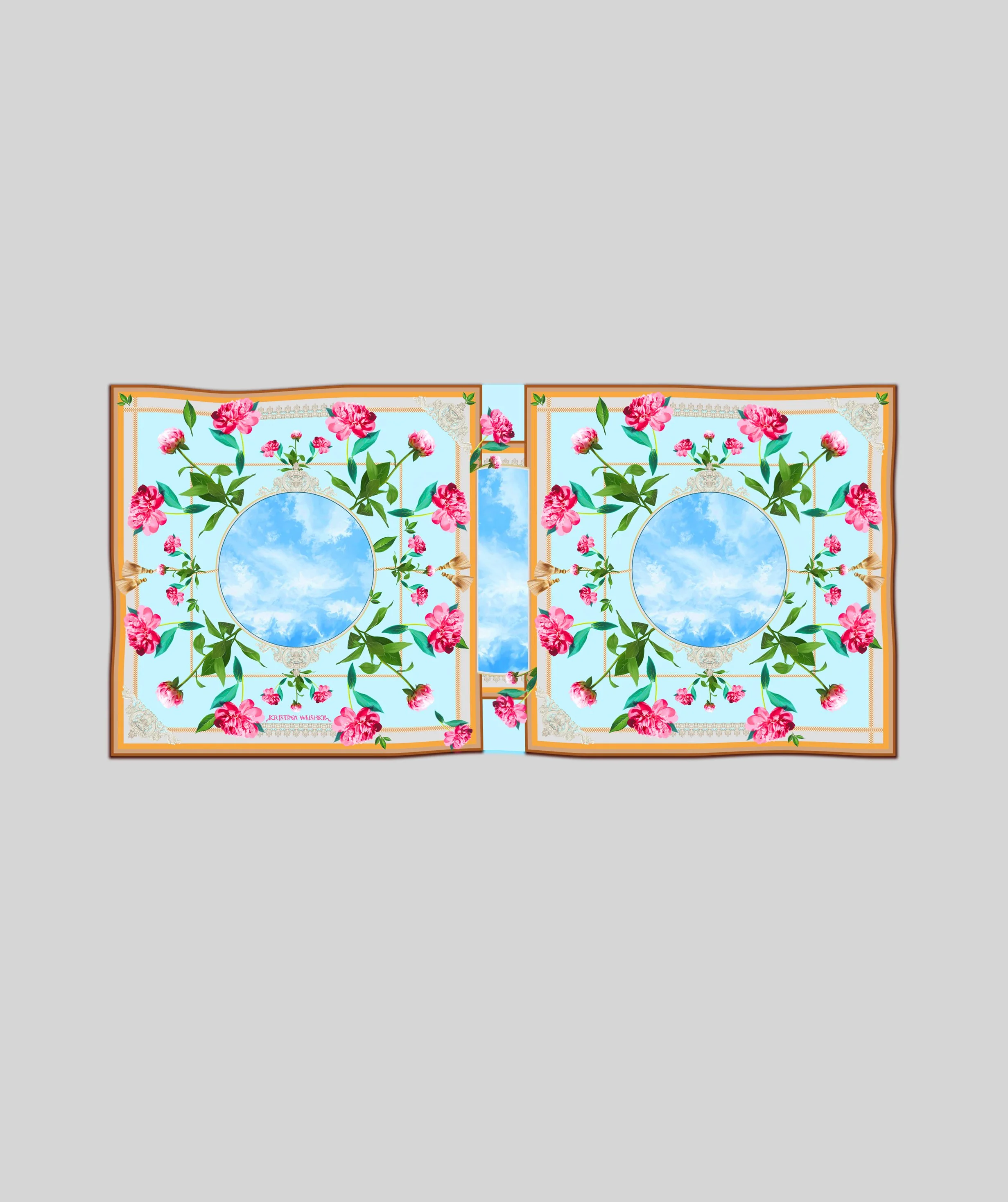 BLOOMING SKIES - silk shawl