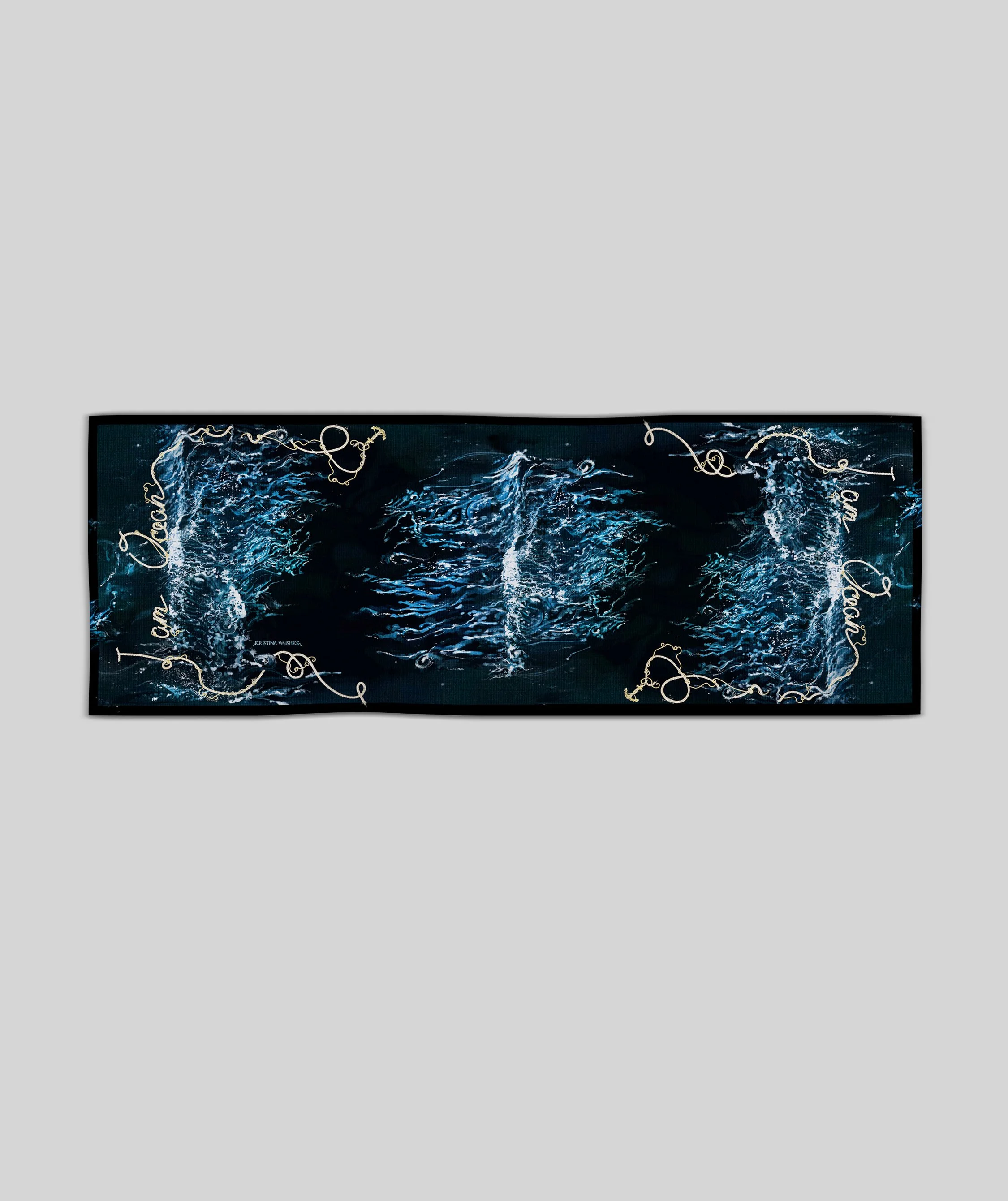 I AM OCEAN in wool silk scarf