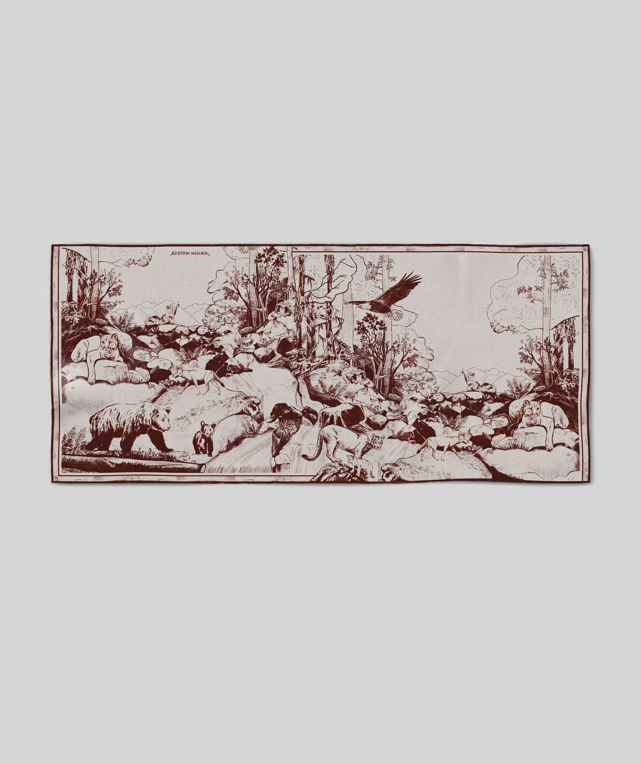 DEEP FOREST in cocoa cotton silk scarf