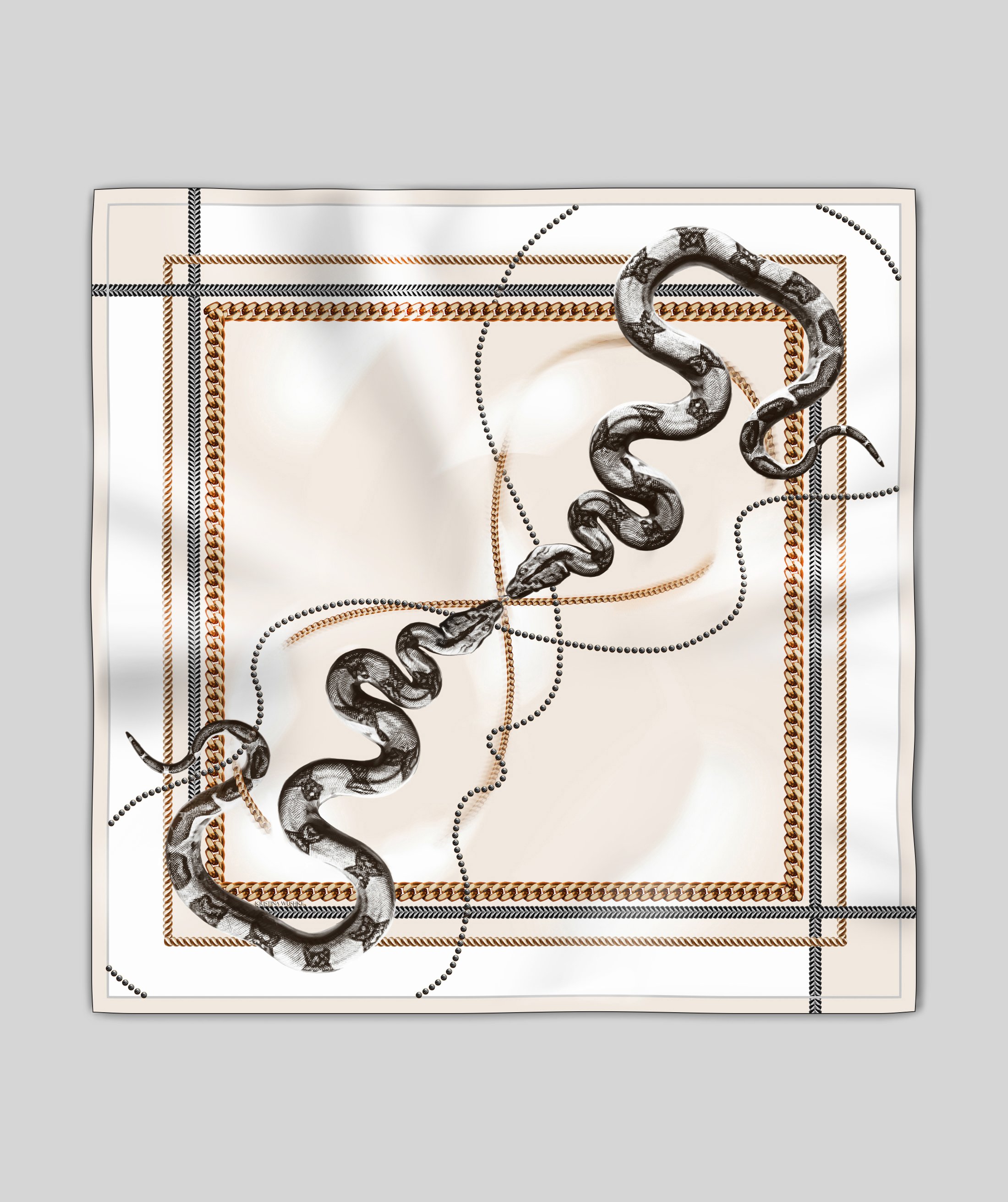 ENDLESS KISS in milky white - silk scarf