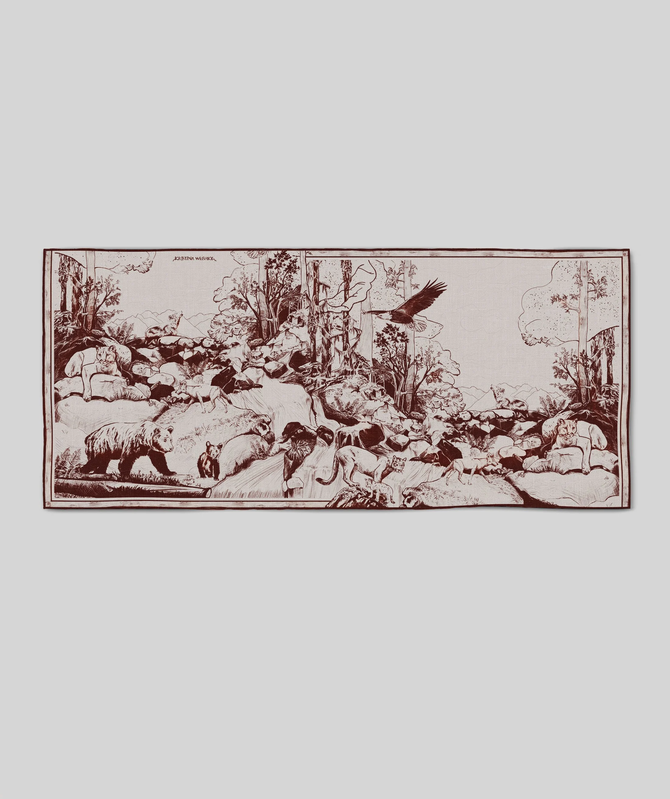 DEEP FOREST in cocoa cotton silk scarf