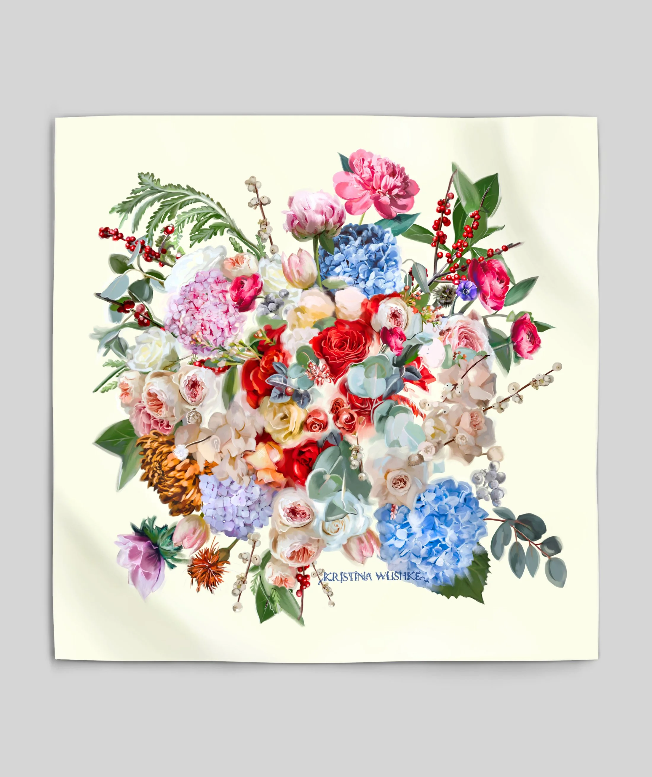 SOUL GARDEN - in Ivory - Silk Scarf