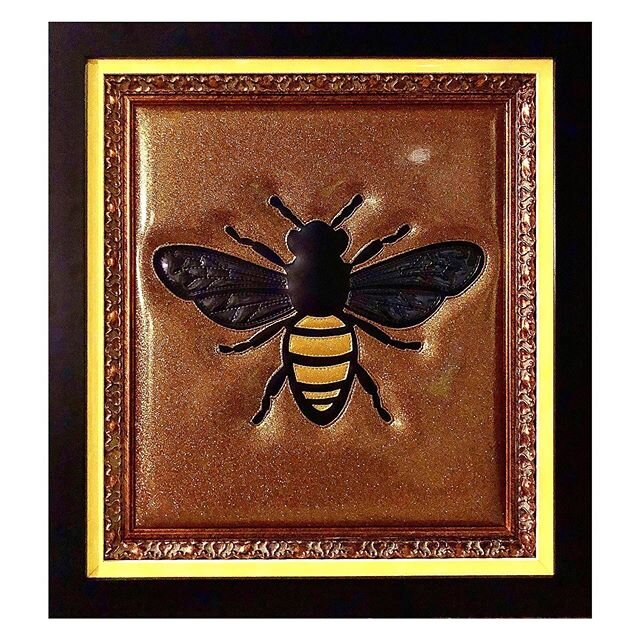 Bee is available on the website- sickstrings.net. Hope everyone is having a great Wednesday! #wings #details #unbeelievable #beekind #beehappy #savethebees #insects #bee #honey #gold #buzz #bumblebee #sew #artistsoninstagram #austintx #atxartist #yel