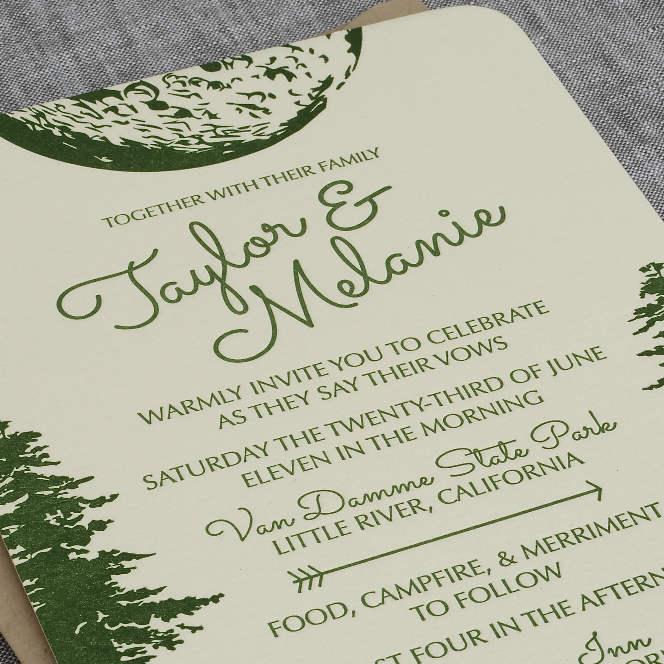 Wedding invitations for Taylor & Melanie