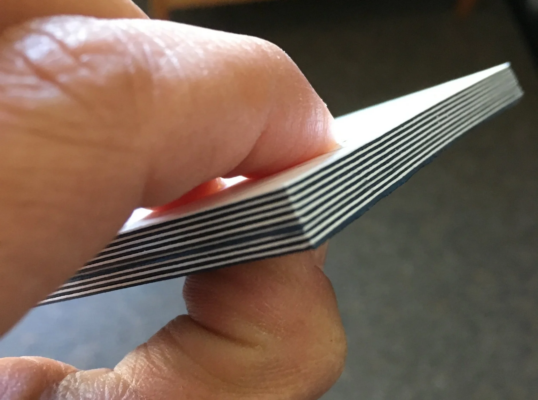 Duplexed paper for The Gallery business cards