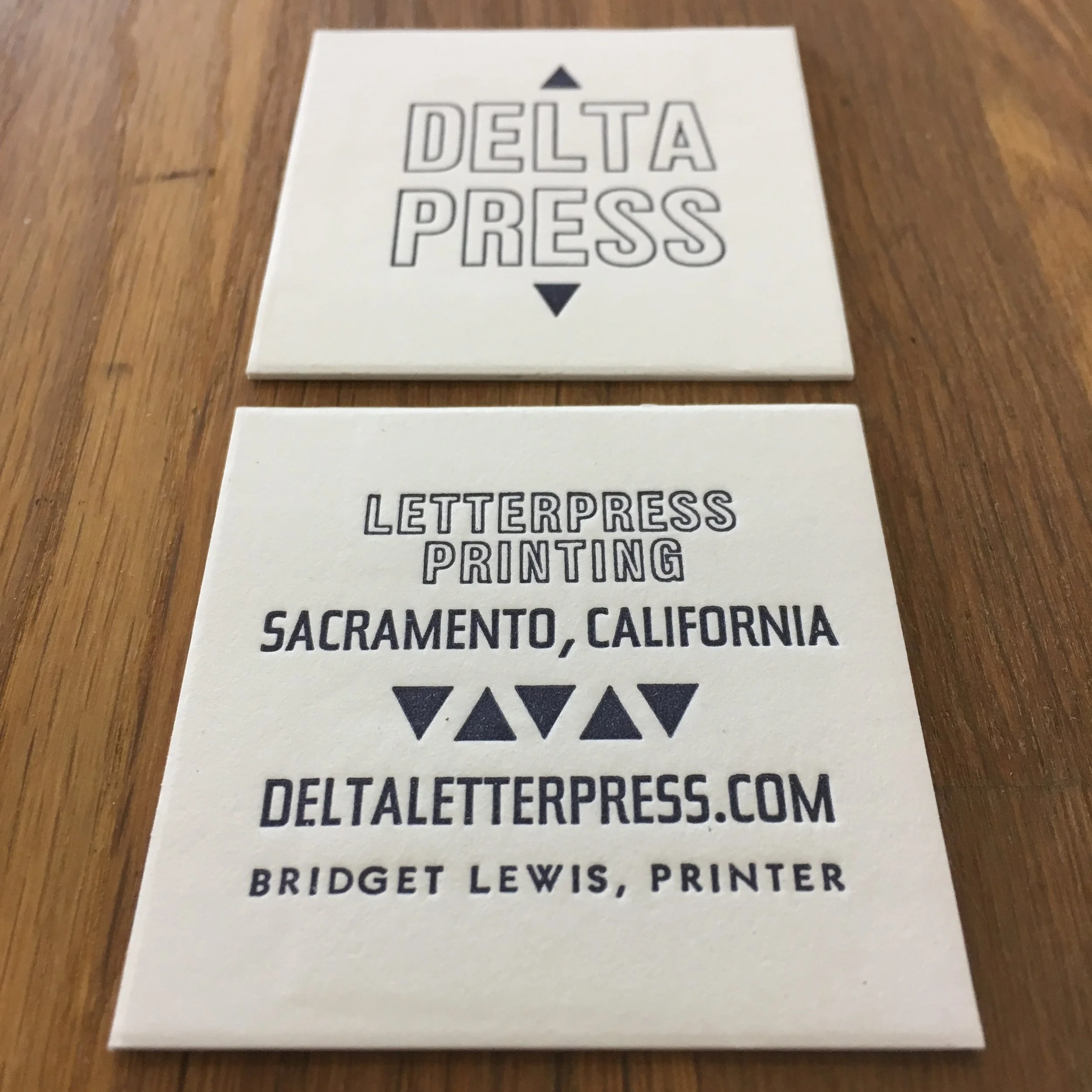 Business cards for Delta Press