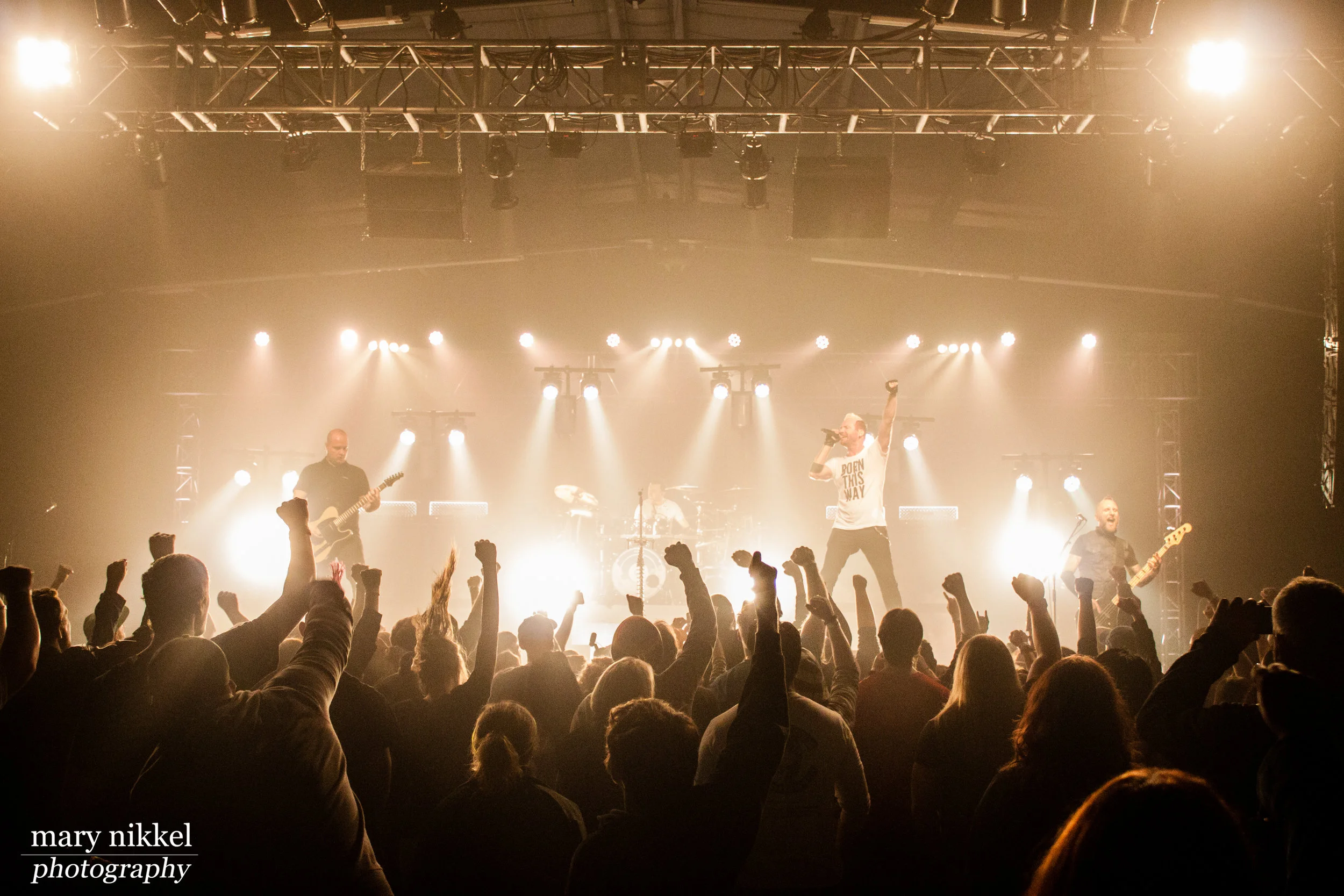 Thousand Foot Krutch, photographed on the Born This Way tour in 2014; shared on their Facebook (1 million followers)