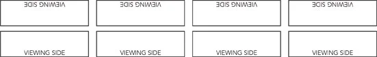 A row with panels back-to-back (viewing sides out).