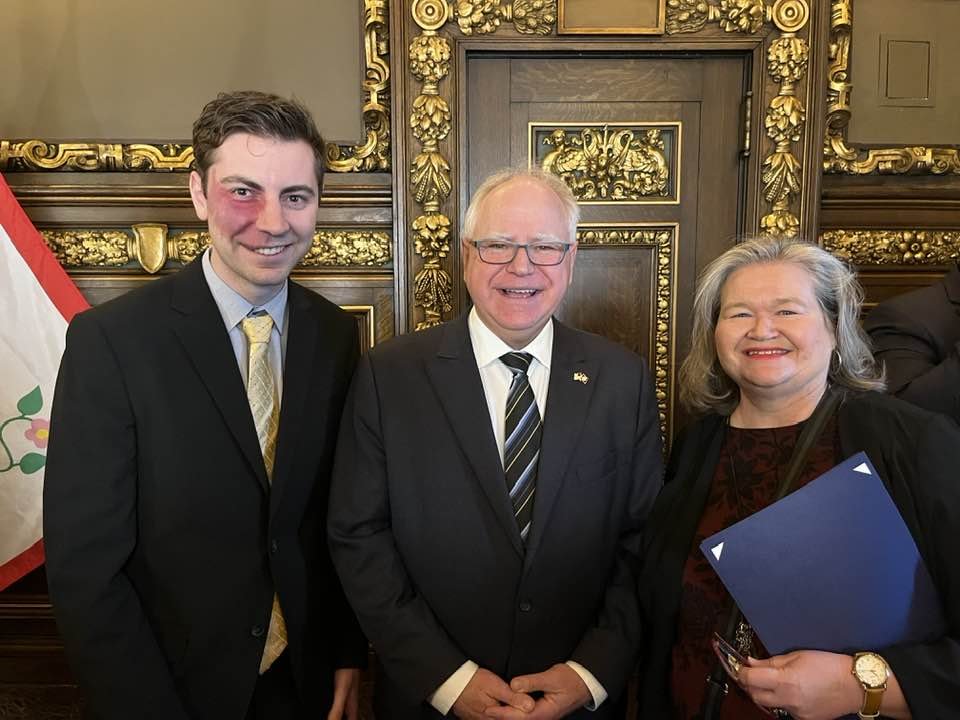  Sam Streukens, Gov. Tim Walz, Michelle Witte 