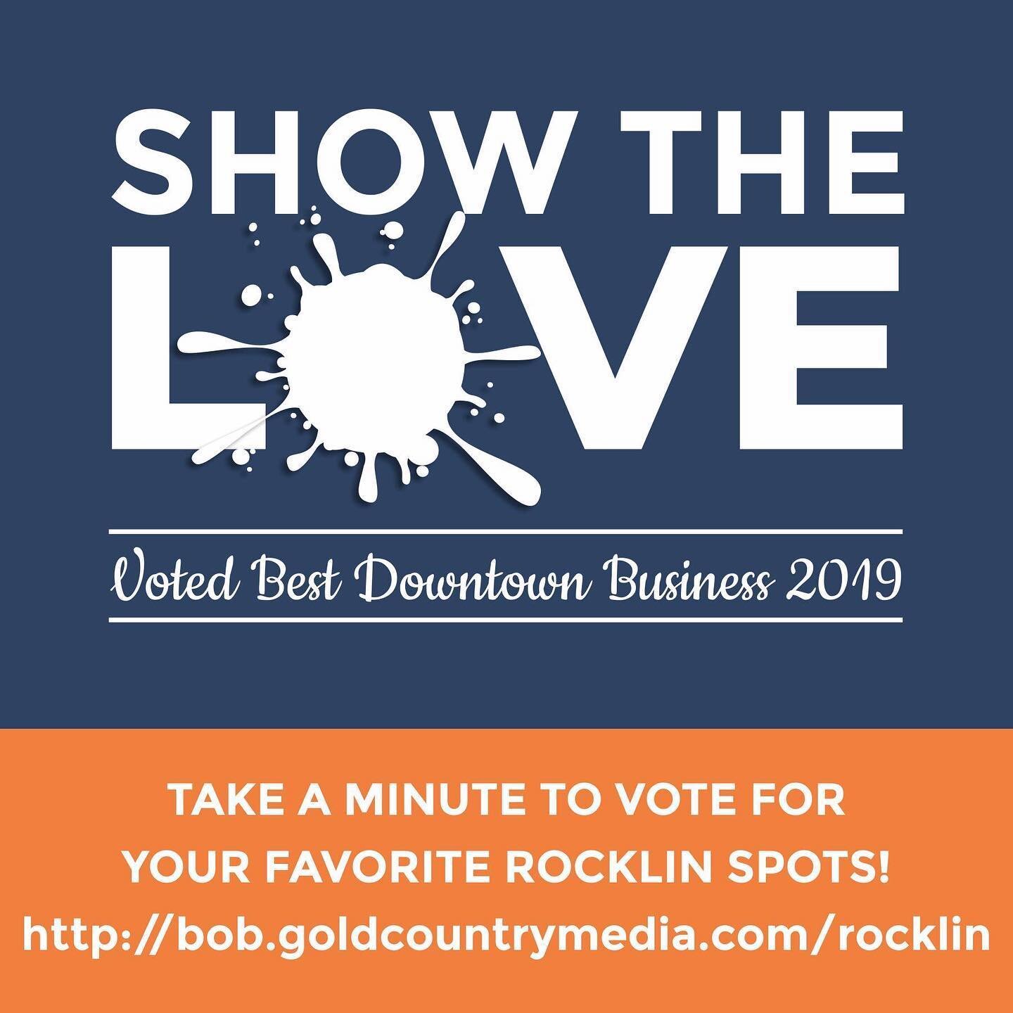 It's that time of the year again - BEST OF THE BEST!  Take some time to vote for your favorite Rocklin businesses! 
http://bob.goldcountrymedia.com/rocklin
You can't buy happiness but you can SHOP &amp; SUPPORT LOCAL, and that's kind of the same thin