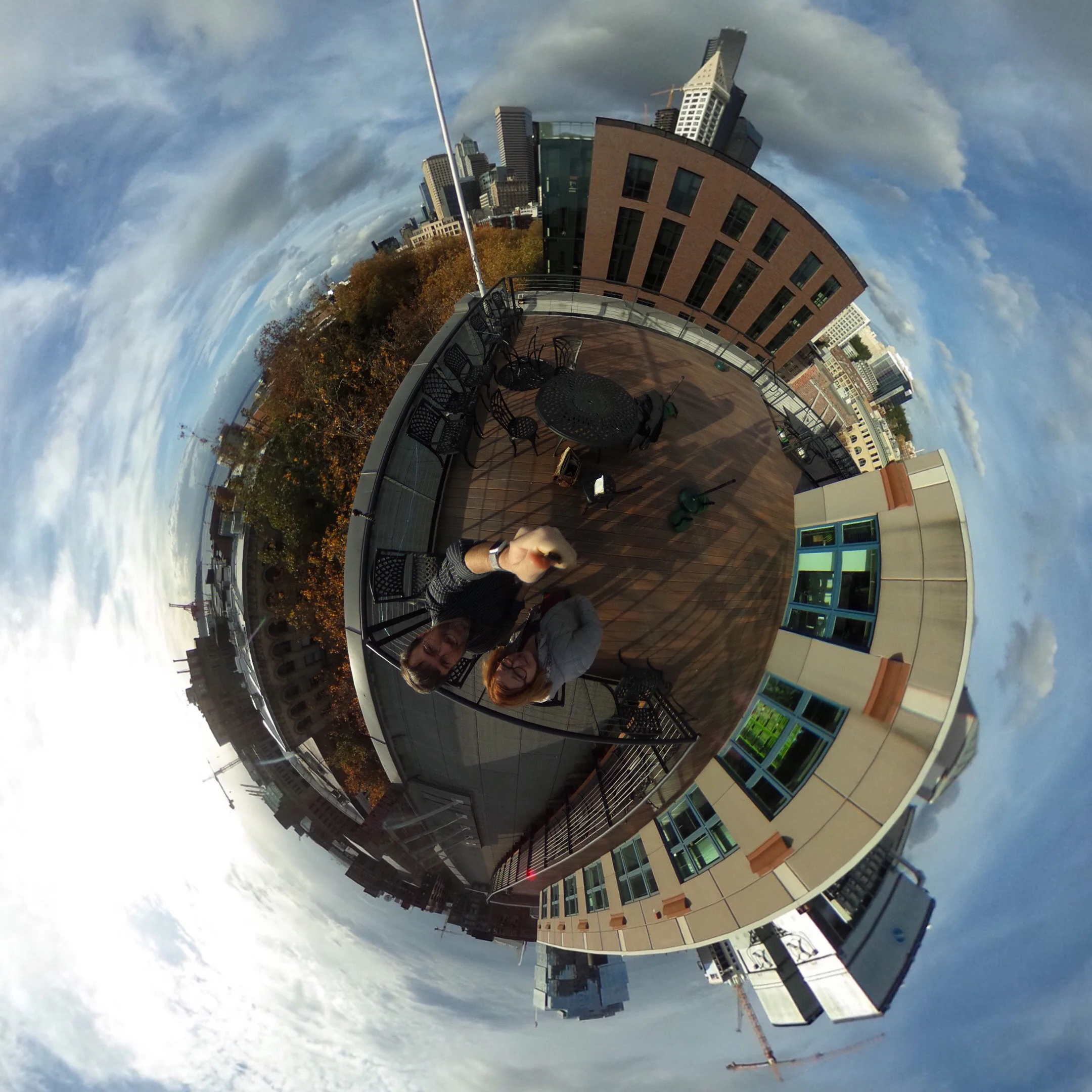 “Tiny Planet” effect of a 360-degree photo Camera: Ricoh Theta S Shutter speed: 1/5000 sec Aperture: f/2.0 ISO: 100 Photo: Jeff Carlson