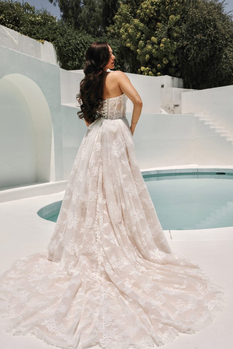off shoulder lace cocktail dress Long Sleeve Off-Shoulder Beaded Lace Gown