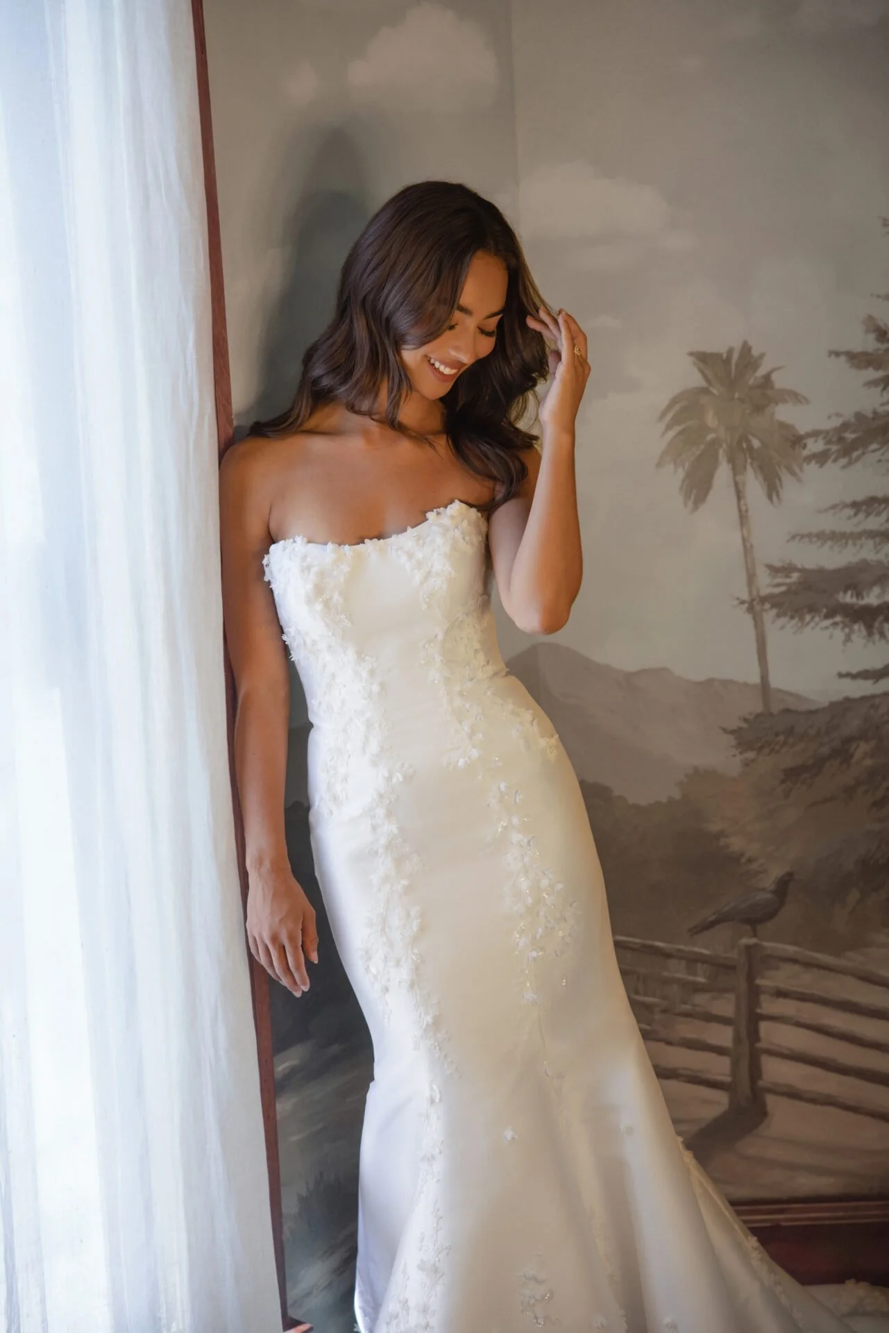 chinese dress ladies Long Sleeve Lace Tulle Boho Wedding Dresses Rustic Bridal Dress AWD13534