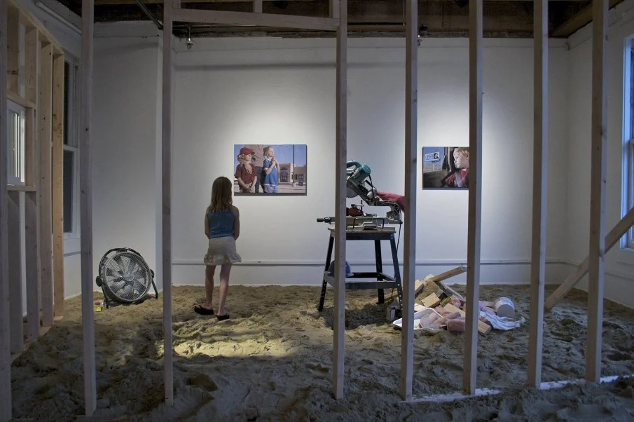 Suburban Construction with Girl