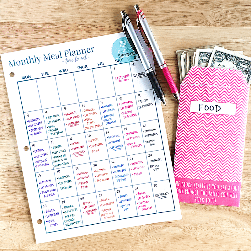 Monthly Meal Planner at The Budget Mom | featured at Didn't I Just Feed you family food podcast