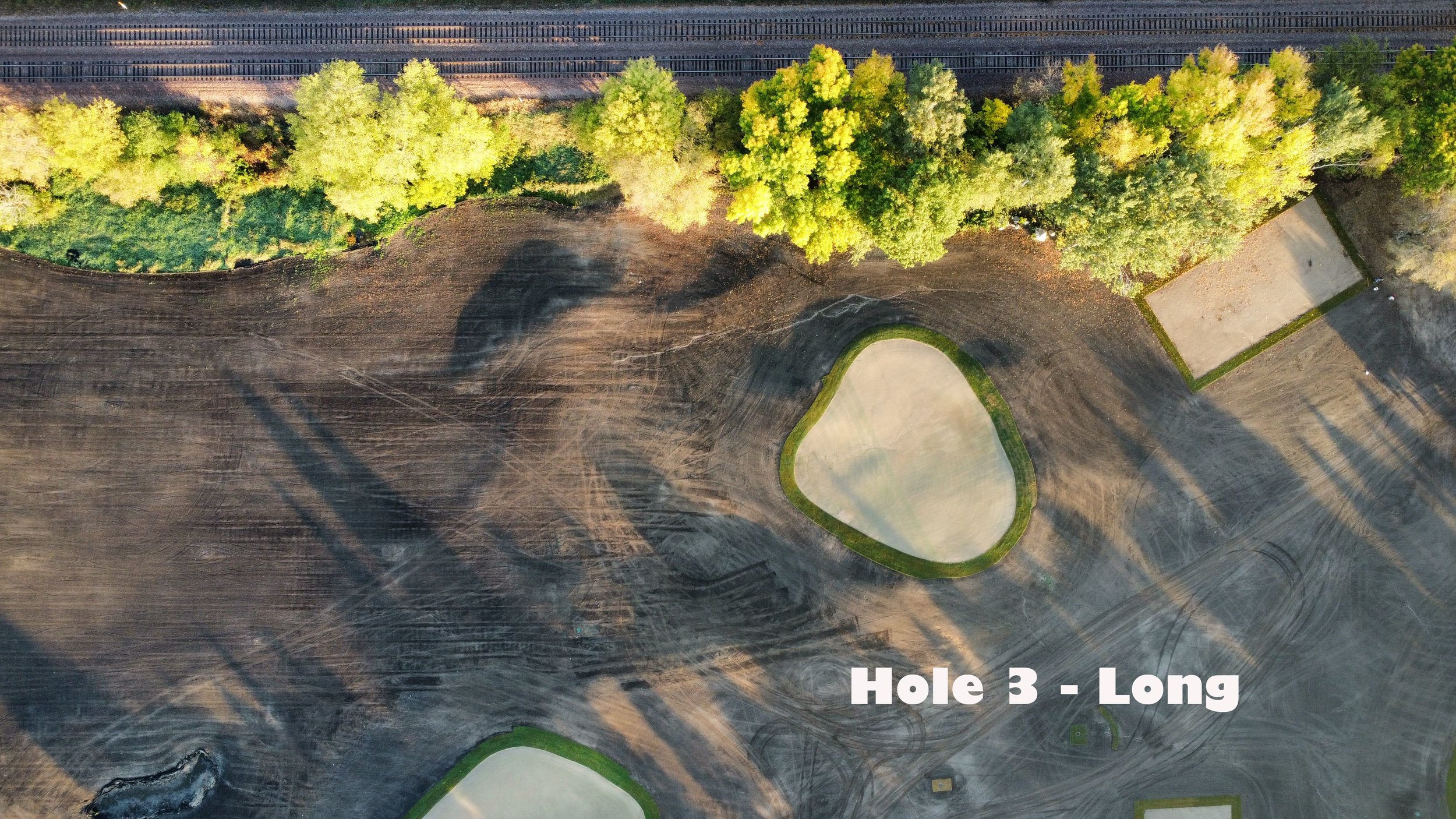  #3 Long - 363 | 317 | 219 Yards Green Shaped by Dan Bieganek  For golfers of different ages and abilities our ‘Long’ hole will range from a drive and pitch to a full three-shotter.   The orientation of the green rewards an approach from the left of 