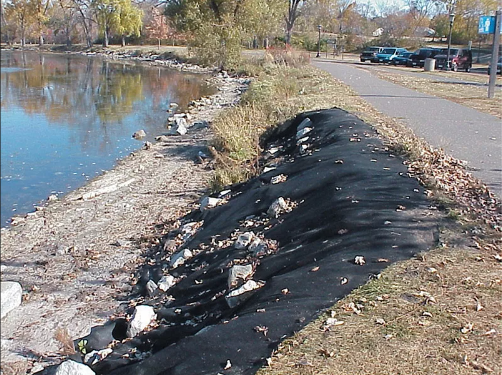 Historic erosion on south side of lake