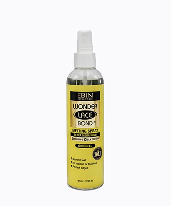 EBIN Wonder Lace Bond Tinted Lace Melt Aerosol Spray.
&mdash;
For wholesale order inquiries, please Call/WhatsApp: (+1) 646 707 1346
&mdash;
Light Warm Brown / Medium Brown / Medium Dar Brown.
A duo formulation spray that has a specialized formula to