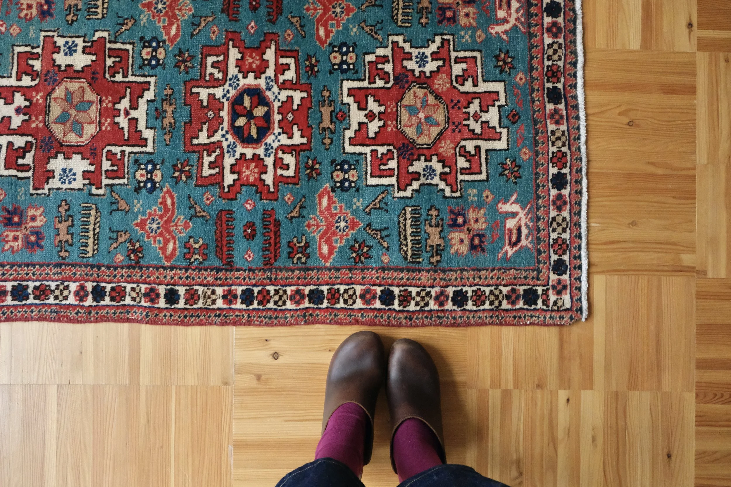 vintage Caucasian rug, 3'9"x2'4"