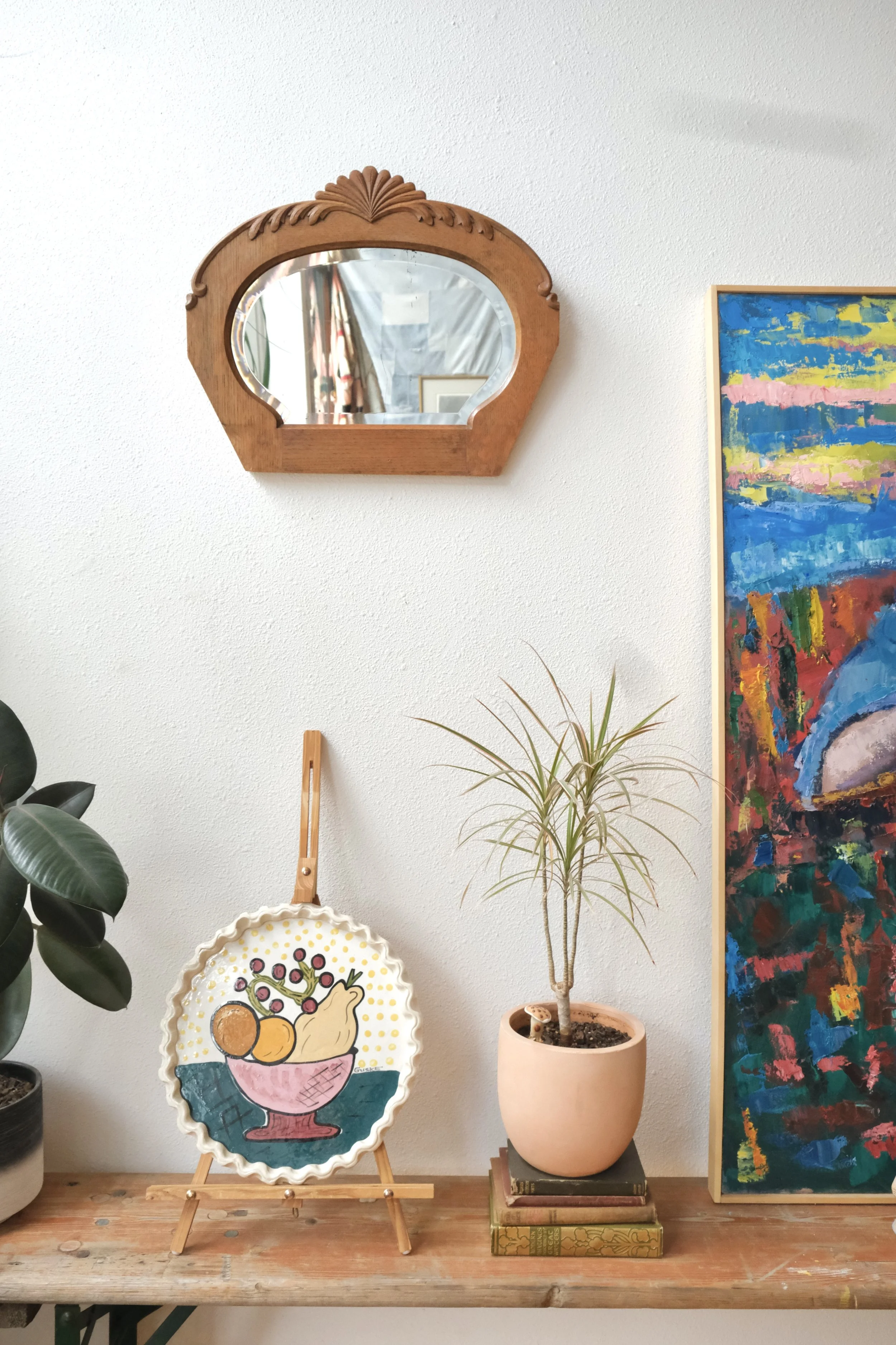 vintage beveled glass mirror