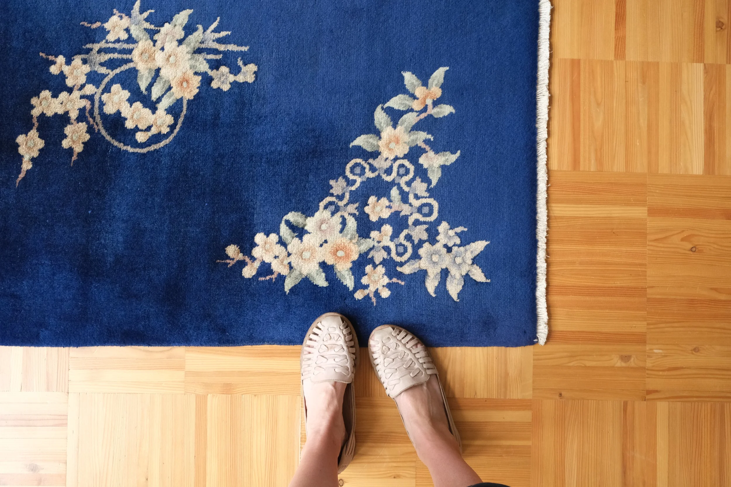 vintage Chinese art deco rug, 3'2"x2'0"