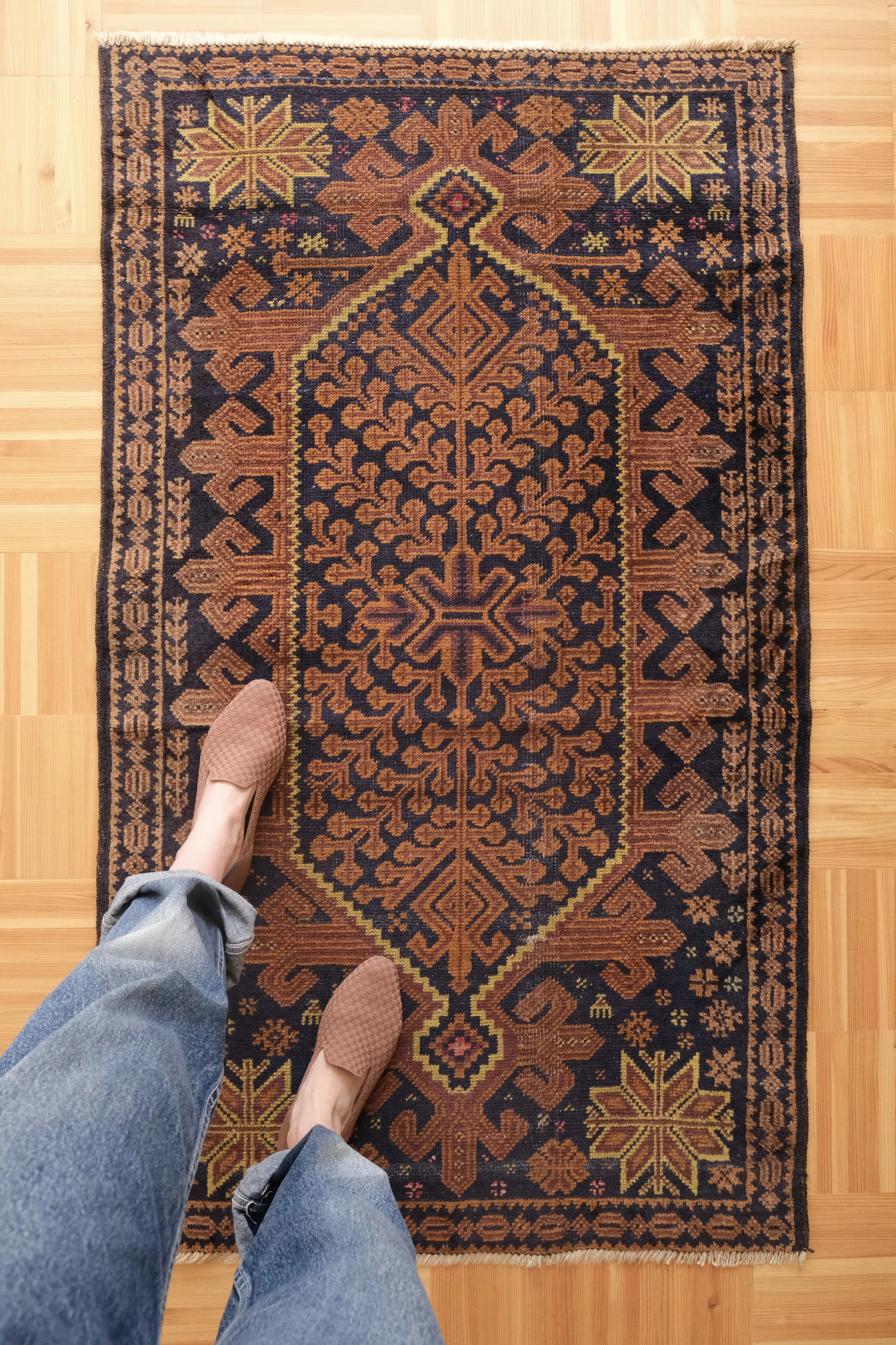 vintage rugs as doormats