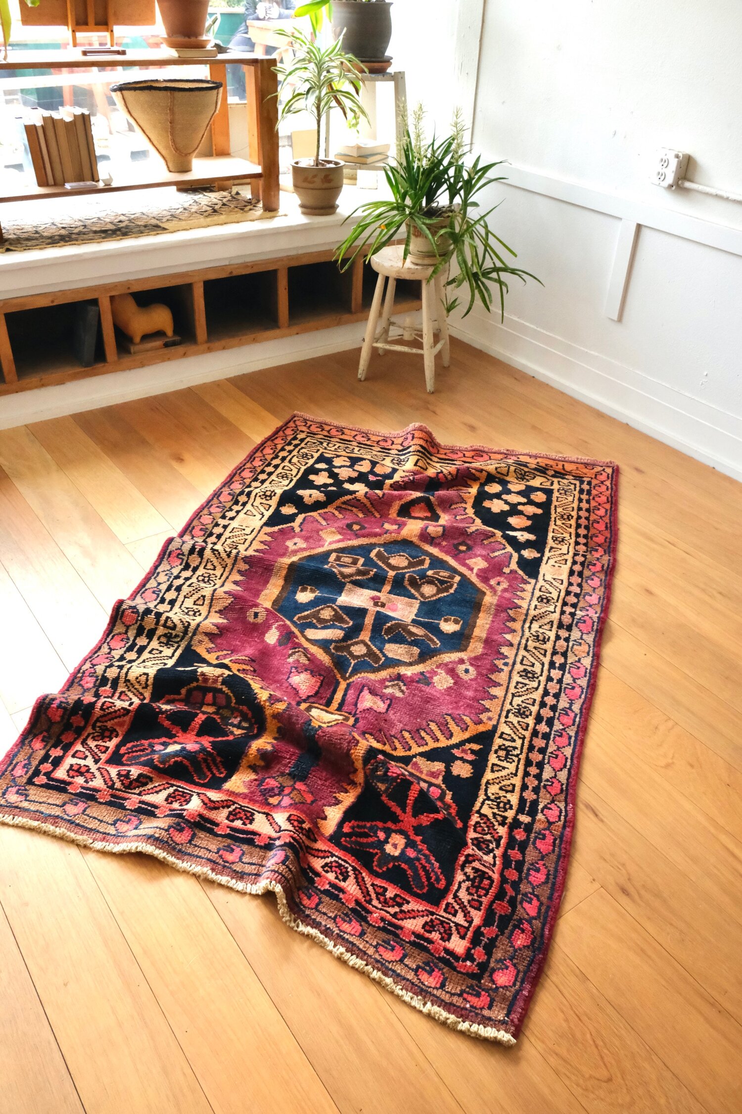 Boho Area Rug, Persian Vintage Oriental Bedroom Floor Mat, Floor