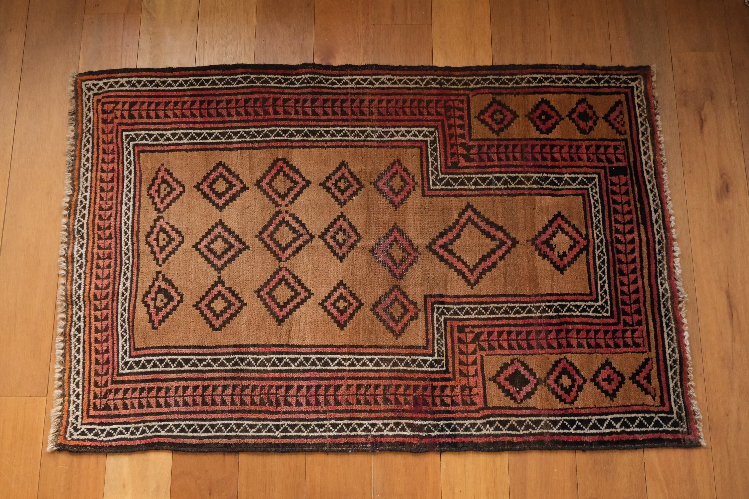 overhead shot of rug showing organic shape