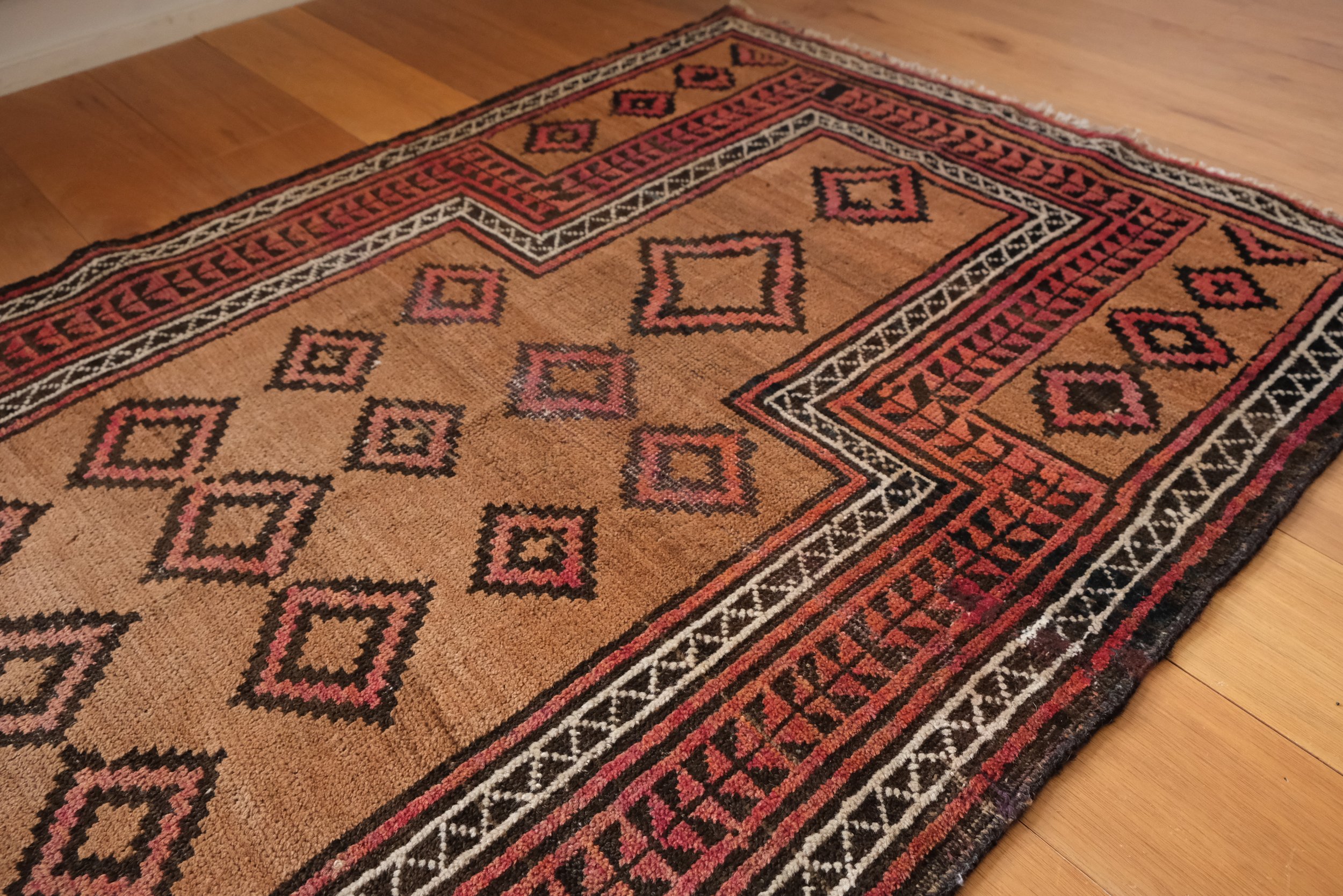 close-up showing low pile of rug